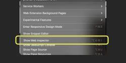 Screenshot showing Web Inspector on Safari