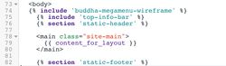Code showing body include budda wireframe