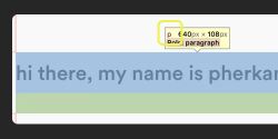 Screenshot showing a text and the start element selection shows it’s a paragraph.